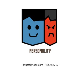 Personality graphic. Flat vector illustration.