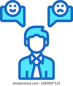 Personality Icon Blue Color Vector Illustration