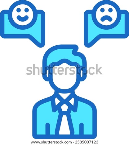 Personality Icon Blue Color Vector Illustration