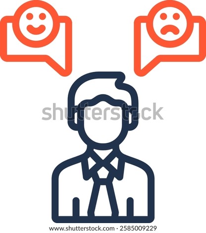 Personality Icon Color Line Vector Illustration