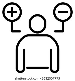 Ícone de personalidade - ilustração de vetor de linha
