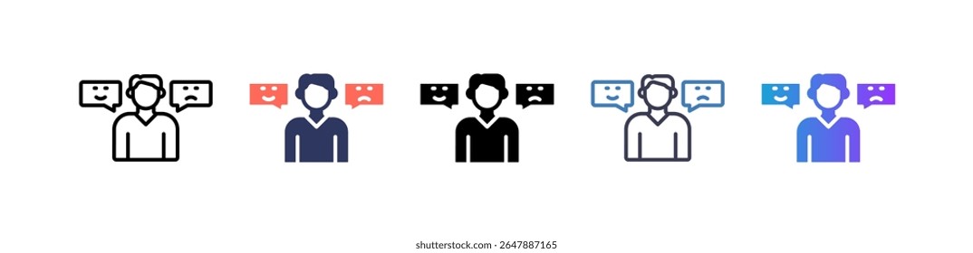 Ícone de personalidade Ilustração de vetor múltiplo