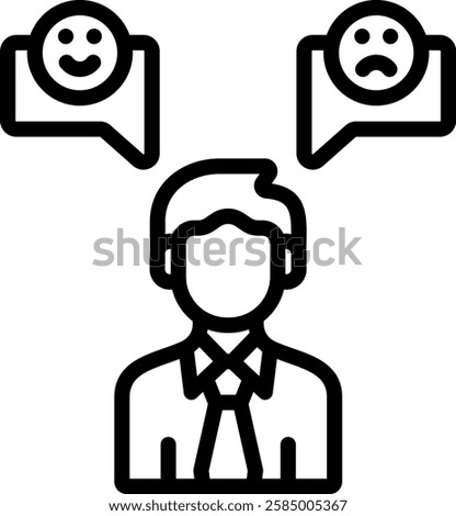 Personality Icon Outline Vector Illustration