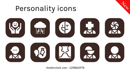  personality icon set. 10 filled personality icons. Simple modern icons about  - Psychology, Depression, Mental disorder, Psychologist, Esteem