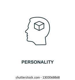 Personality icon. Thin outline creative Personality design from soft skills collection. Web design, apps, software and print usage.