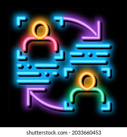 Personality Information Comparison neon light sign vector. Glowing bright icon Personality Information Comparison sign. transparent symbol illustration