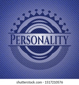 Personality with jean texture. Vector Illustration. Detailed.