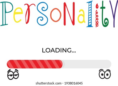 personality loading colorful mug and t-shirt design with loading bar