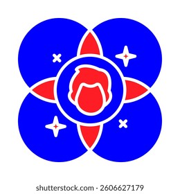 Personality Model – Two Heads with Stars Representing Psychological Traits