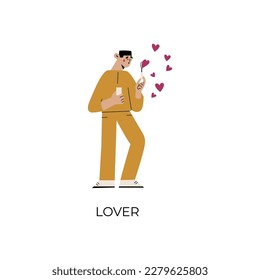 Personality psychological archetypes. Flat vector illustration. Lover.