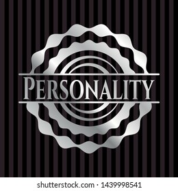 Personality silvery badge. Vector Illustration. Mosaic.