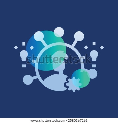 Personality traits glassmorphism illustration. Transparency blur elements. Ui layered design.