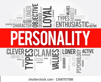 Personality Word Cloud Collage Social Concept Stock Vector (Royalty ...