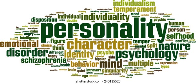 Personality word cloud concept. Vector illustration