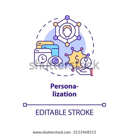 Personalization concept icon. Advantages of electronic learning abstract idea thin line illustration. Isolated outline drawing. Editable stroke. Roboto-Medium, Myriad Pro-Bold fonts used