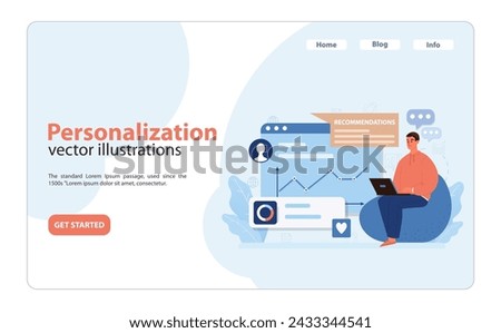 Personalization in Digital Experience. An engaging illustration highlighting the importance of tailored content and recommendations for user-centric digital interactions. Flat vector illustration.