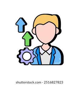 Ícone de cor de preenchimento de personalização, ilustração de vetor.