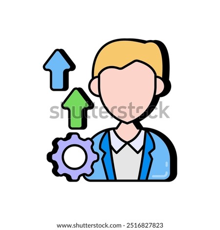 Personalization Fill Color Icon, Vector illustration.