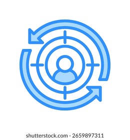 Personalization Icon Blue Color Vector Illustration