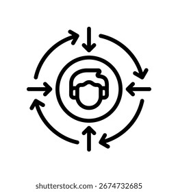 Ilustración vectorial de contorno de icono de personalización