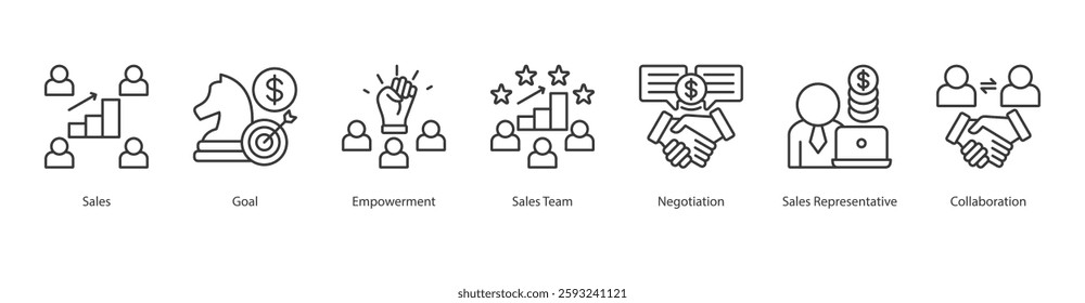 Personalization Icon Sheet sales team, sales, goal, empowerment, negotiation, sales representative, collaboration