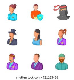 Personalization icons set. Cartoon set of 9 personalization vector icons for web isolated on white background