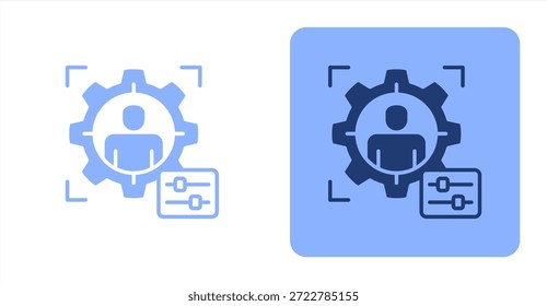 Personalización MezcladoColor de dos tonos e ilustración de icono de fondo contrastante
