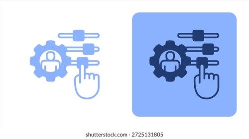 Personalización MezcladoColor de dos tonos e ilustración de icono de fondo contrastante