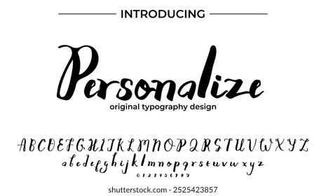 Personalize Font Stylish brush painted an uppercase vector letters, alphabet, typeface
