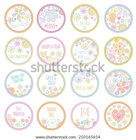 personalized candy sticker labels big set - perfect addition to wedding or party favors
