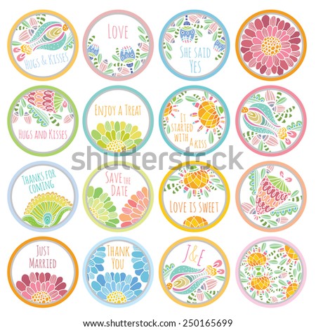 Personalized Candy Sticker Labels Big Set Stock Vector (Royalty Free) 250165699 - Shutterstock