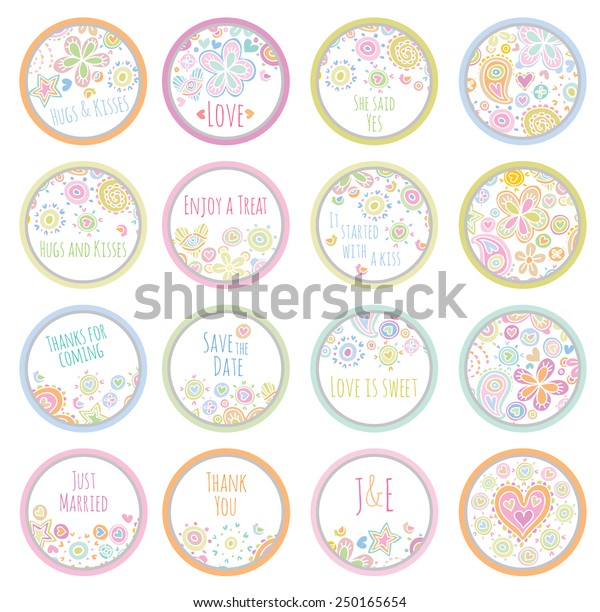 Personalized Candy Sticker Labels Big Set Stock Vector (Royalty Free