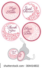 Personalized Candy Sticker Labels with rose set - perfect addition to wedding or party favors