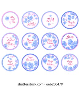 Personalized Candy Sticker Labels with sakura big set - perfect addition to wedding or party favors