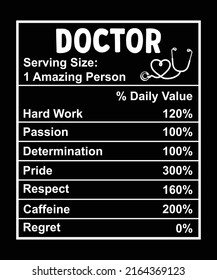 Personalized Doctor Nutrition Facts T shirt svg