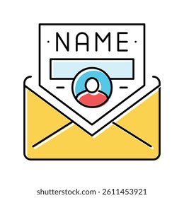 personalized email color icon vector. personalized email sign. isolated symbol illustration