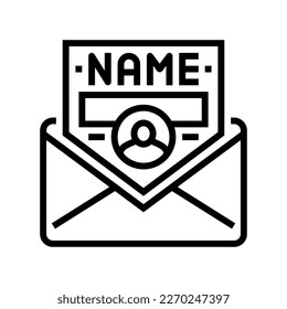 personalized email line icon vector. personalized email sign. isolated contour symbol black illustration