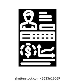 vetor de glifo de pontuação de saúde financeira personalizada. sinal de pontuação de saúde financeira personalizada. ilustração de símbolo isolado