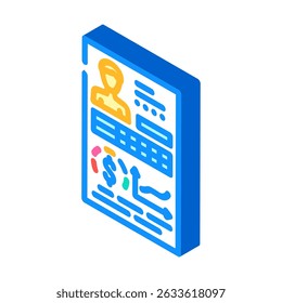 vetor de ícone isométrico de pontuação de saúde financeira personalizada. sinal de pontuação de saúde financeira personalizada. ilustração de símbolo isolado