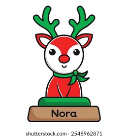 Decoração de Natal personalizada independente Reindeer.Family e configurações de nome de lugar