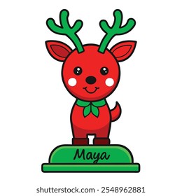 Personalized Freestanding Reindeer.Family Christmas Decoration and Place Name Settings