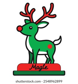 Personalized Freestanding Reindeer.Family Christmas Decoration and Place Name Settings