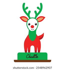 Personalized Freestanding Reindeer.Family Christmas Decoration and Place Name Settings