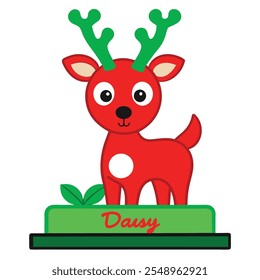 Decoração de Natal personalizada independente Reindeer.Family e configurações de nome de lugar