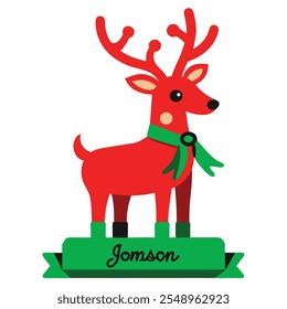 Personalized Freestanding Reindeer.Family Christmas Decoration and Place Name Settings