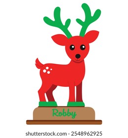 Decoração de Natal personalizada independente Reindeer.Family e configurações de nome de lugar