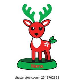 Personalized Freestanding Reindeer.Family Christmas Decoration and Place Name Settings