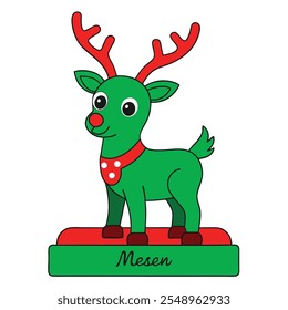 Personalized Freestanding Reindeer.Family Christmas Decoration and Place Name Settings