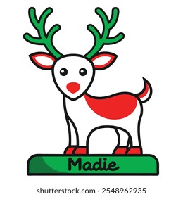 Personalized Freestanding Reindeer.Family Christmas Decoration and Place Name Settings