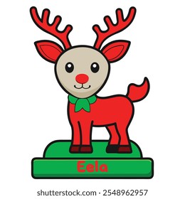 Decoração de Natal personalizada independente Reindeer.Family e configurações de nome de lugar